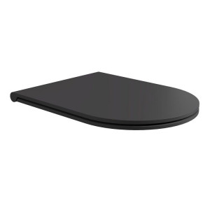 Сиденье с крышкой для унитаза Ceramica Alice HIDE Round тонкое с микролифтом чёрный матовый MC3108S