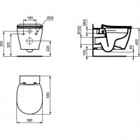 Унитаз подвесной безободковый Ideal Standard Connect с сиденьем микролифт E814901/E772401