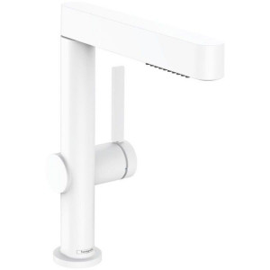 Смеситель для раковины hansgrohe Finoris 230 однорычажный с вытяжным душем 2jet матовый белый 76063700