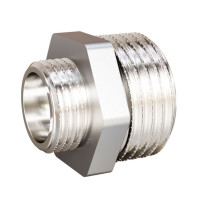 Ниппель переходной LD Pride 1 1/2x1 1/4 НР-НР латунный никелированный НС-1767023