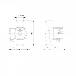 Насос циркуляционный Grundfos UPS 25-40 180 мм 96281375