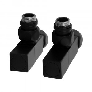 Вентили запорные угловые Сунержа Квадрат пара черный матовый SG01CH0405/2BLACK