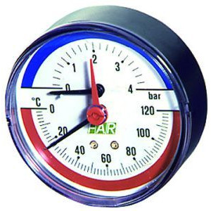 Термоманометр FAR FA 2550P10 12 80 мм 10 бар 120 °C 1/2 торцевой FA 2550P10 12 Термоманометр FAR FA 2550P10 12 80 мм 10 бар 120 °C 1/2 торцевой FA 2550P10 12