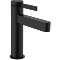 Смеситель для раковины hansgrohe Finoris 110 однорычажный со сливным гарнитуром матовый черный 76020670