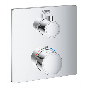 Термостат для душа GROHE Grohtherm с переключателем на 2 положения квадратная розетка хром 24079000
