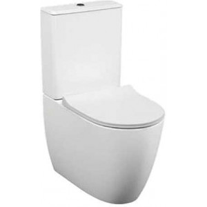 Унитаз напольный безободковый VitrA Sento Rim-ex Back-to-Wall с тонким сиденьем микролифт 9830B003-7203
