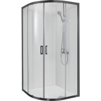 Душевой уголок Aquanet Aria 1/4 круга 1000x1000x2000 мм черный прозрачное стекло AQ ARI RO 10020BL
