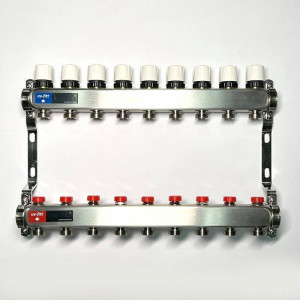 Коллекторная группа WATTS HKV-T 1 x 9 выходов 3/4 EK из нержавеющей стали 451W4309 Коллекторная группа WATTS HKV-T 1 x 9 выходов 3/4 EK из нержавеющей стали 451W4309