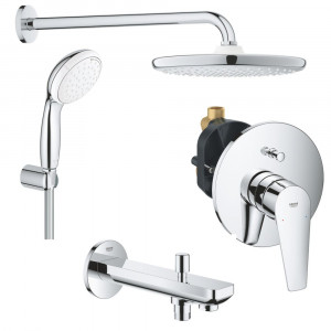 Душевая система GROHE Tempesta 250 со смесителем BauEdge и изливом для ванны 1000190 Душевая система GROHE Tempesta 250 со смесителем BauEdge и изливом для ванны 1000190