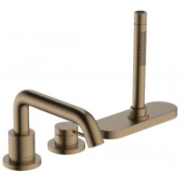 Смеситель на борт ванны hansgrohe Tecturis S на 3 отверстия с sBox шлифованная бронза 73447140
