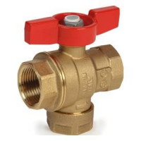 Кран шаровой Giacomini R701 3/4 ВВ со встроенным фильтром бабочка R701FY024