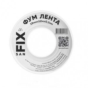 Лента ФУМ SANFIX 19 мм х 0,1 мм х 12 м 0,3 г/см3 41216