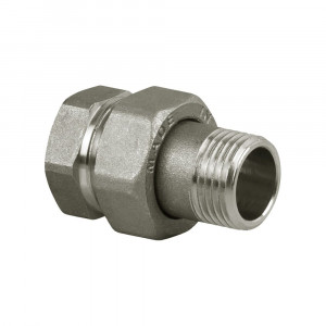 Соединитель прямой SR Rubinetterie 0186 1/2 никелированный американка 0186-1500N000 Соединитель прямой SR Rubinetterie 0186 1/2 никелированный американка 0186-1500N000