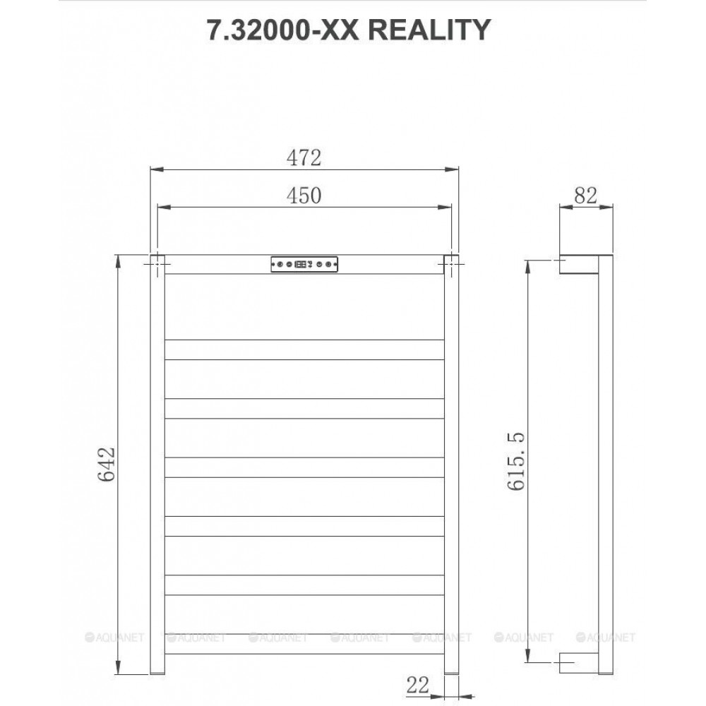 Полотенцесушитель электрический Allen Brau Reality 642х472 мм графит 7.32000-GM