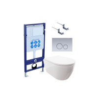 Комплект инсталляции 4 в 1 Aquatek Поларис (рама Standard, унитаз AQ0700-00, сиденье soft-close, панель KDI-0000019) ПОЛАРИС-019