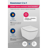 Комплект унитаз подвесной Ideal Standard Tesi AquaBlade с сиденьем микролифт AK0001