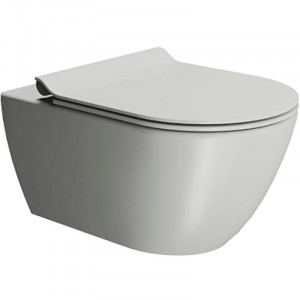 Унитаз подвесной безободковый GSI Pura 550x360 мм Swirlflush Cenere Matte 8815FR517 Унитаз подвесной безободковый GSI Pura 550x360 мм Swirlflush Cenere Matte 8815FR517