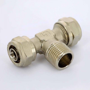 Тройник обжимной Uni-Fitt никелированный 16x1/2x16 наружная резьба 668N6260