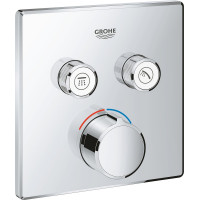 Смеситель для душа GROHE Grohtherm SmartControl внешняя часть на 2 выхода хром 29148000