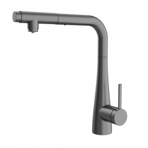 Смеситель для кухни AQUAme Cucina с выдвижным L-изливом металл AQM9902GM