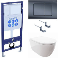 Комплект инсталляции 4 в 1 Aquatek Поларис (рама Standard, унитаз AQ0700-00, сиденье soft-close, панель KDI-0000033) ПОЛАРИС-033