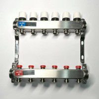 Коллекторная группа WATTS HKV-T 1 x 6 выходов 3/4 EK из нержавеющей стали 451W4306