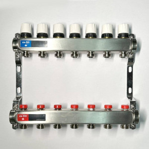 Коллекторная группа WATTS HKV-T 1 x 7 выходов 3/4 EK из нержавеющей стали 451W4307 Коллекторная группа WATTS HKV-T 1 x 7 выходов 3/4 EK из нержавеющей стали 451W4307
