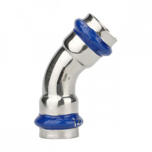 Угольник 45° двухраструбный Varmega Inox Press 42 мм VM712004242 Угольник 45° двухраструбный Varmega Inox Press 42 мм VM712004242