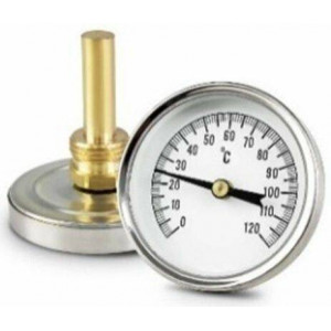 Термометр биметаллический осевой Watts AT 63 мм 1/2 0-120 °C AT6312004 Термометр биметаллический осевой Watts AT 63 мм 1/2 0-120 °C AT6312004