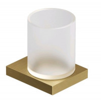 Стакан с держателем Kludi VELA C 78х96х100 мм Brushed Gold 31975N0