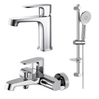 Набор смесителей 3 в 1 Aquanet Oberon (AQ1210CR/AQ1240CR/AQ2014CR) хром AQ1230CR