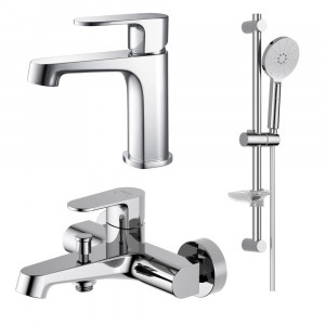 Набор смесителей 3 в 1 Aquanet Oberon (AQ1210CR/AQ1240CR/AQ2014CR) хром AQ1230CR