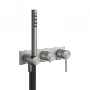 Смеситель для ванны встраиваемый Gessi Shower316 внешняя часть шлифованная сталь 54038#239 Смеситель для ванны встраиваемый Gessi Shower316 внешняя часть шлифованная сталь 54038#239