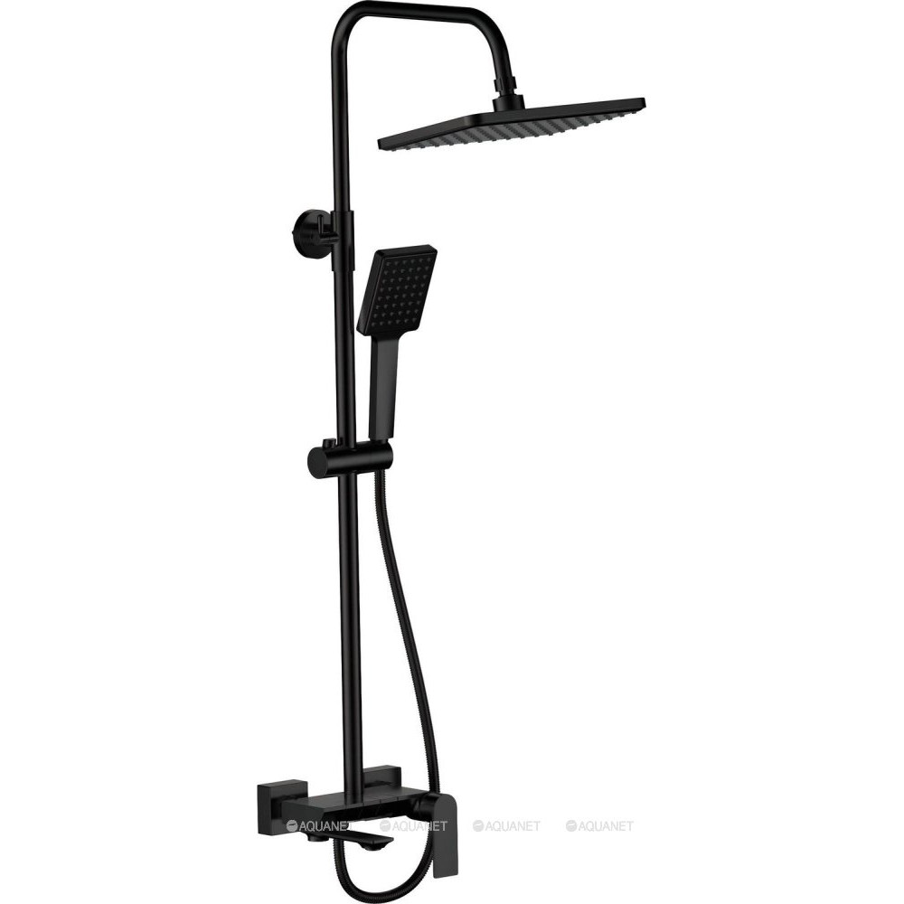 Душевая система Haiba HB24639-7 с изливом и тропическим душем черный HB24639-7