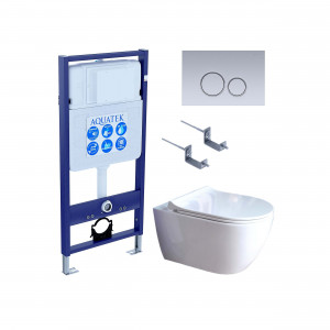 Комплект инсталляции 4 в 1 Aquatek Поларис (рама Standard, унитаз AQ0700-01, сиденье soft-close, панель KDI-0000019) ПОЛАРИС-01-019 Комплект инсталляции 4 в 1 Aquatek Поларис (рама Standard, унитаз AQ0700-01, сиденье soft-close, панель KDI-0000019) ПОЛАРИС-01-019