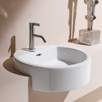 Раковина Laufen Living City 46х46х14 см 1 отверстие с дефектом (черная точка) 8.1343.1.000.104.1