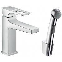 Смеситель для раковины hansgrohe Metropol 177 мм с гигиеническим душем 74522000