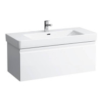 Тумба с раковиной Laufen Pro S 101x45x39 см подвесная 1 ящик белый матовый 8.1396.6.000.104.1/4.8355.2.096.463.1