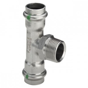 Тройник Viega Sanpress Inox нержавеющая сталь 18х3/4х18 мм 445973 Тройник Viega Sanpress Inox нержавеющая сталь 18х3/4х18 мм 445973