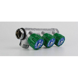 Коллектор модульный Hoger TIN 1 x 3/4 EK 4 контура вентили 90° латунь EMW0204T
