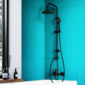 Душевая система DORFF Comfort с тропическим душем черная D0708000BL Душевая система DORFF Comfort с тропическим душем черная D0708000BL