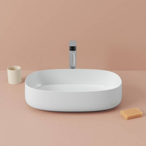 Раковина накладная Artceram Cognac 55x35 см Saniglaze белый глянцевый COL003 01 34