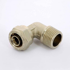 Угол обжимной никелированный Uni-Fitt 16х1/2 наружная резьба 665N6200