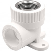 Угольник комбинированный 90° PP-R THERMOLIGHT с креплением 25 мм x 3/4 ВР белый НС-1620673