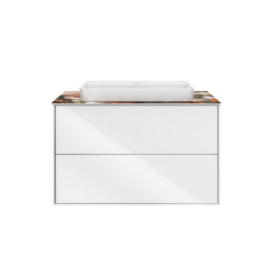 Тумба под раковину Kerama Marazzi PLAZA Modern 80 подвесная 2 ящика белая PLB.M.80.2\WHT