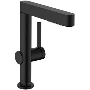 Смеситель для раковины hansgrohe Finoris 230 однорычажный с вытяжным душем 2jet и клапаном Push-Open матовый черный 76063670 Смеситель для раковины hansgrohe Finoris 230 однорычажный с вытяжным душем 2jet и клапаном Push-Open матовый черный 76063670