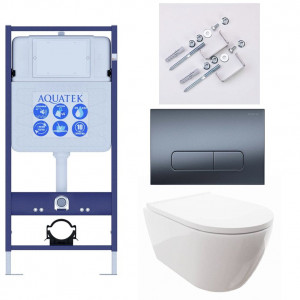 Комплект инсталляции 4 в 1 Aquatek Поларис (рама Standard, унитаз AQ0700-00, сиденье soft-close, панель KDI-0000034) ПОЛАРИС-034 Комплект инсталляции 4 в 1 Aquatek Поларис (рама Standard, унитаз AQ0700-00, сиденье soft-close, панель KDI-0000034) ПОЛАРИС-034