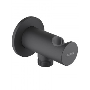 Шланговое подсоединение с держателем Aquanet AQ2464MB матовый черный AQ2464MB
