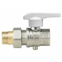 Затвор дисковый Rubinetterie Bresciane Eurofly 1/2 ВР/НР с накидной гайкой белая рукоятка 60050104