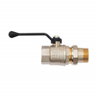 Кран шаровой Hoobs ORION с американкой 1/2 НР/ВР ручка-рычаг черный 15122H